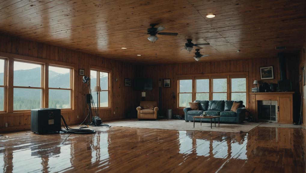 Infrared thermal camera moisture inspection during water damage restoration in a Fayetteville, NC property